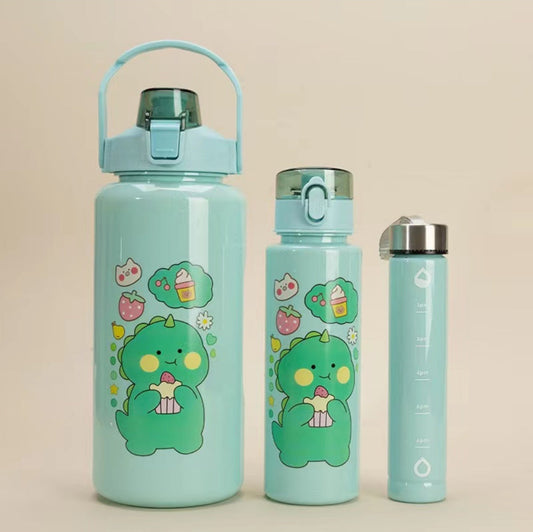 3 en 1 ensemble de bouteilles d'eau motivantes