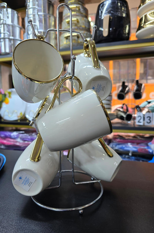 Set de 6 tasses blanches
