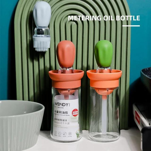 Bouteille de stockage d'huile avec pinceau à badigeonner