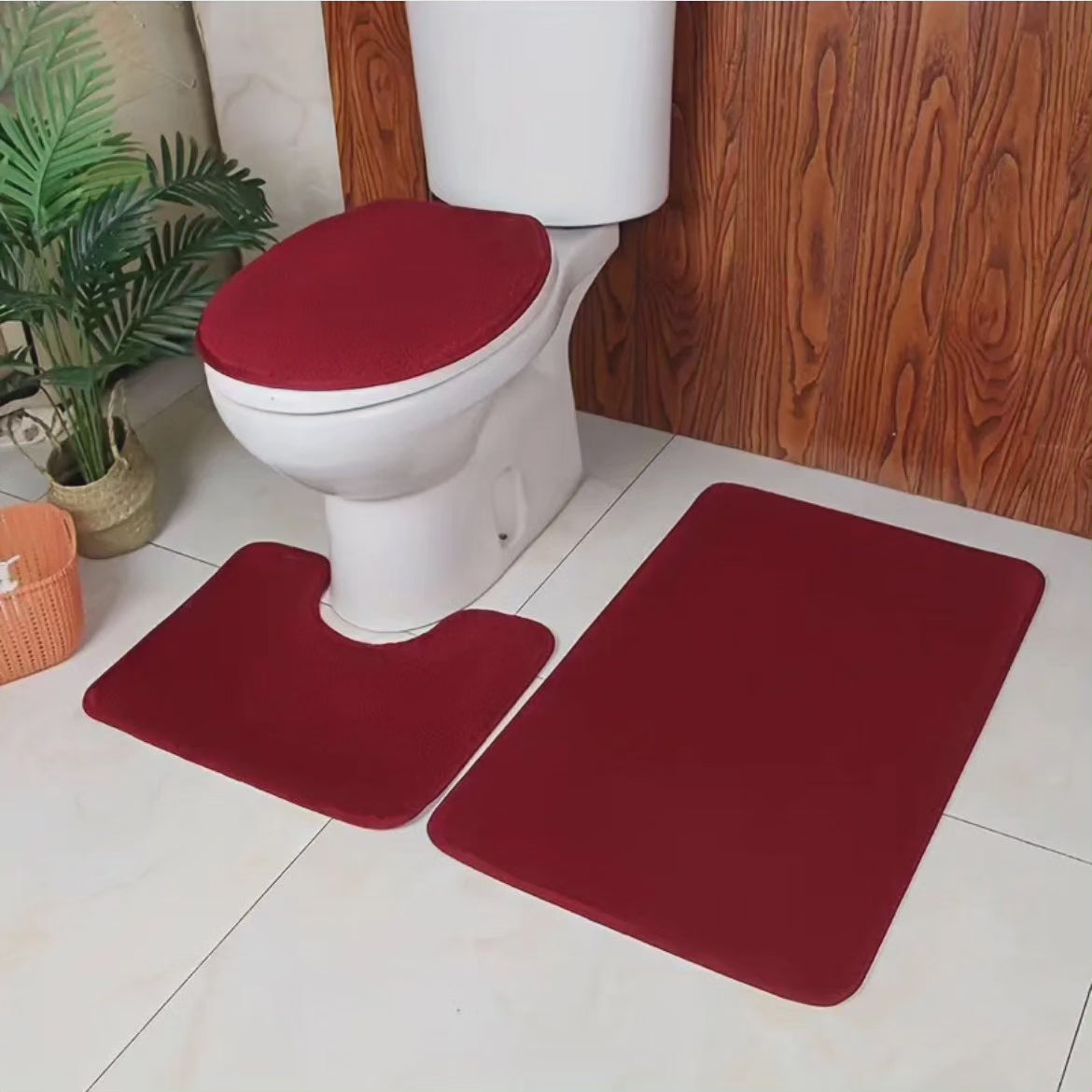 Tapis de toilette absorbant 3 pièces