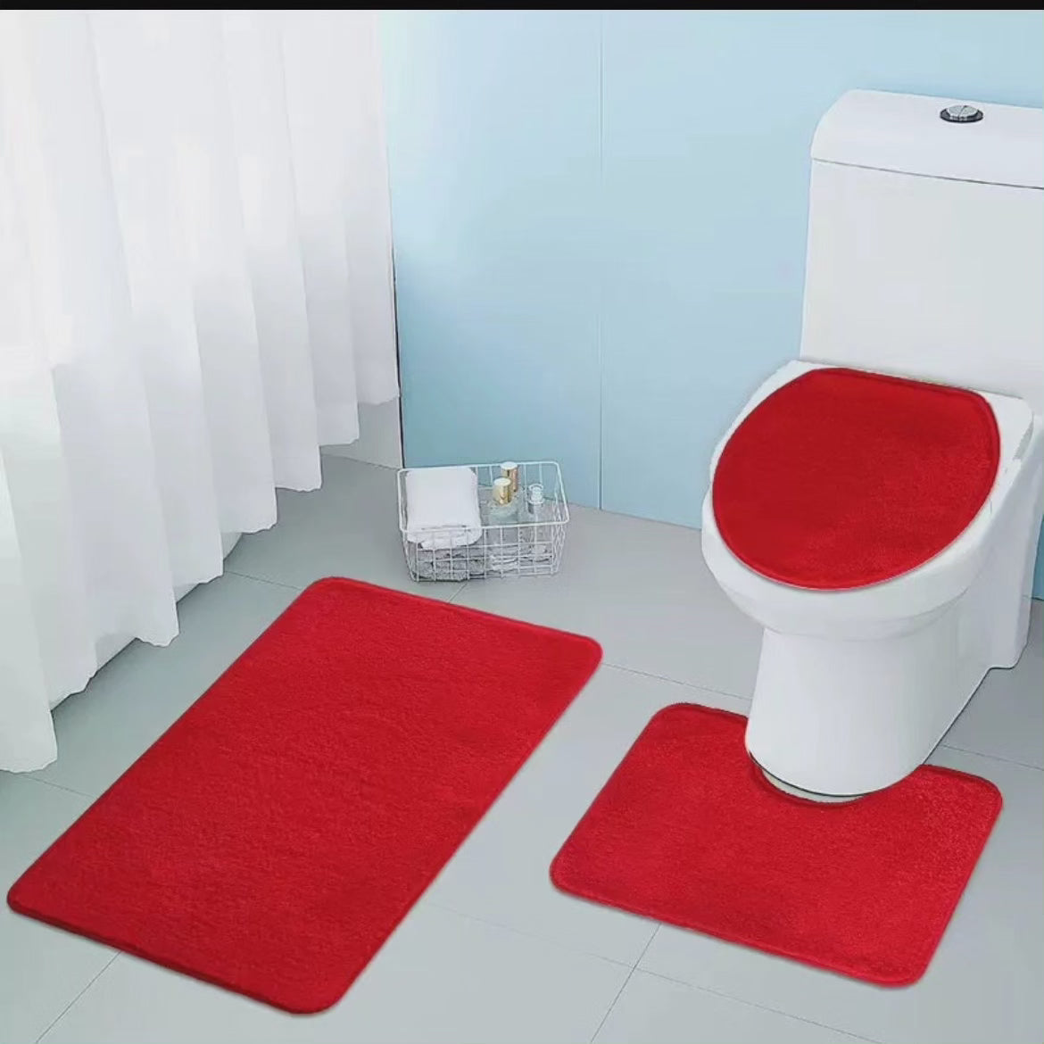 Tapis de toilette absorbant 3 pièces