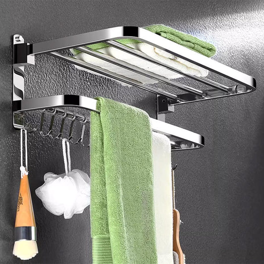 Support de Serviette Murale de Salle de Bain avec Crochets