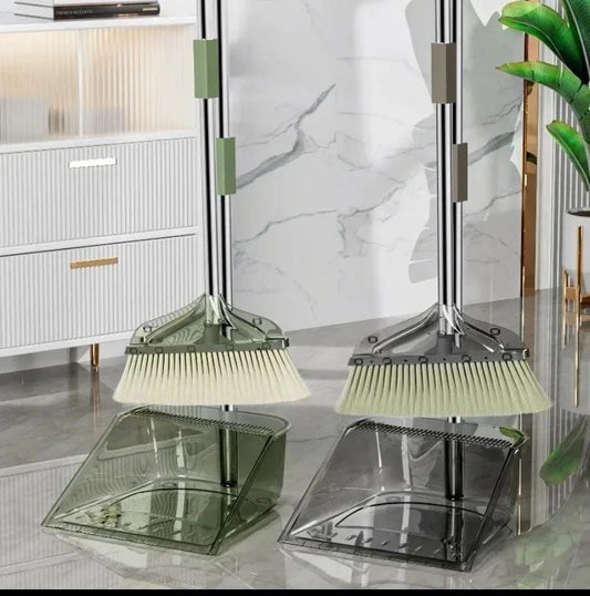 Brosse et pelle à poussière transparentes