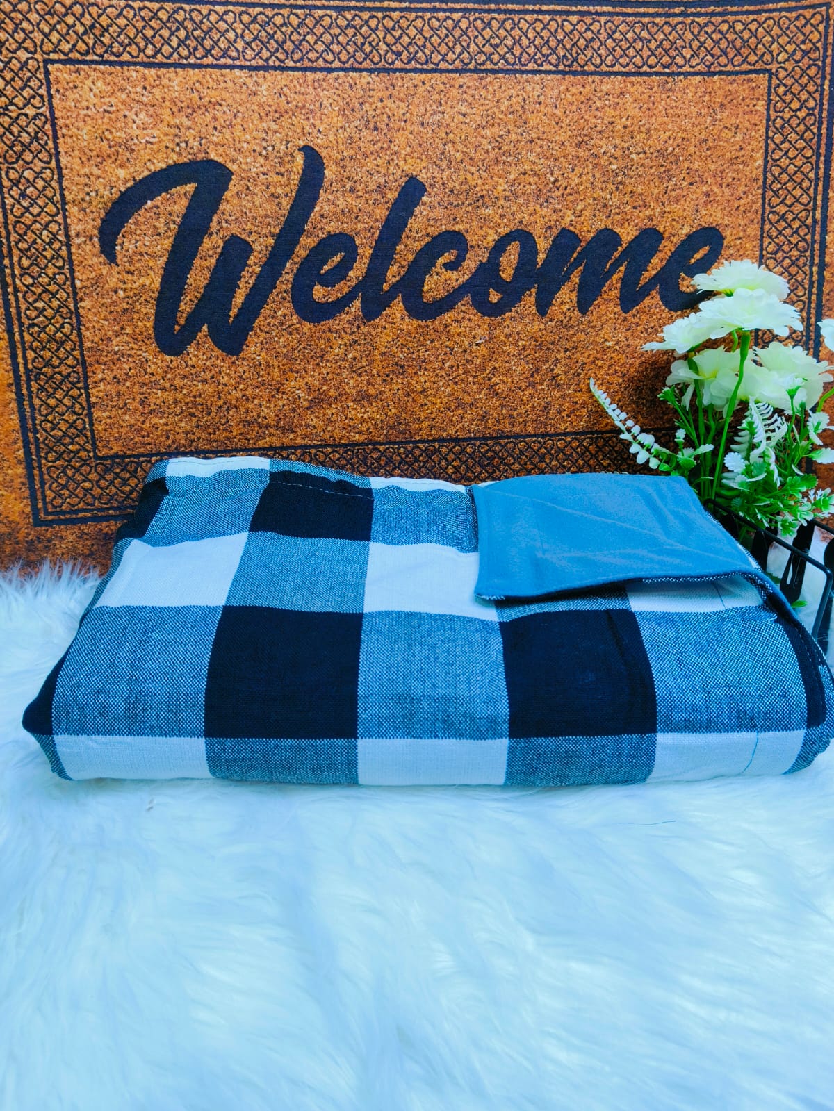 Couverture en polaire sur le thème Maasai