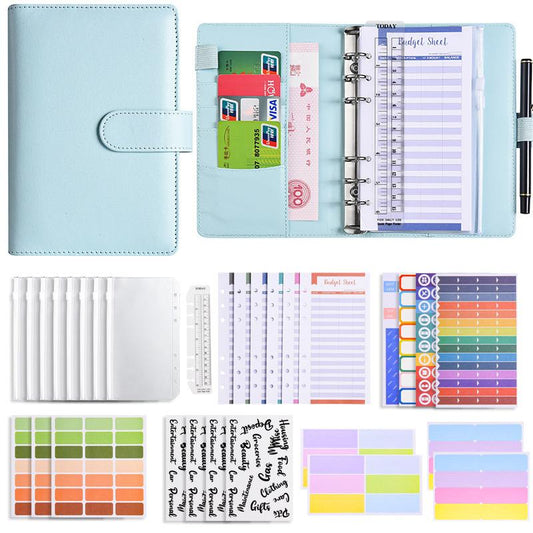 A6 classeur de budget avec emplacement pour carte et porte-stylo