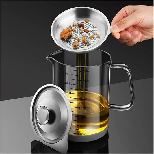 Bocal à huile en verre borosilicaté / filtre