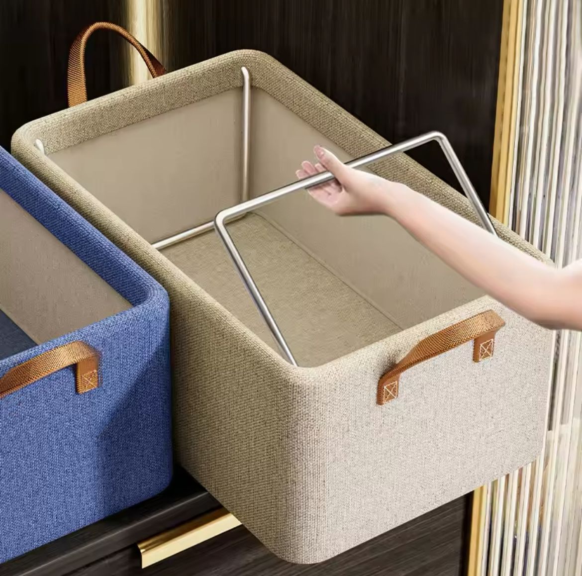 Organisateur de vêtements/placard en tissu dur pliable