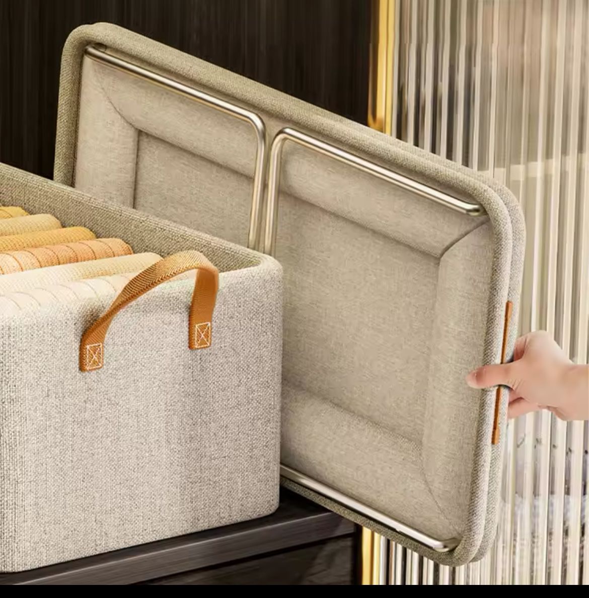 Organisateur de vêtements/placard en tissu dur pliable