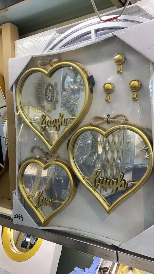 3 Miroirs en forme de cœur