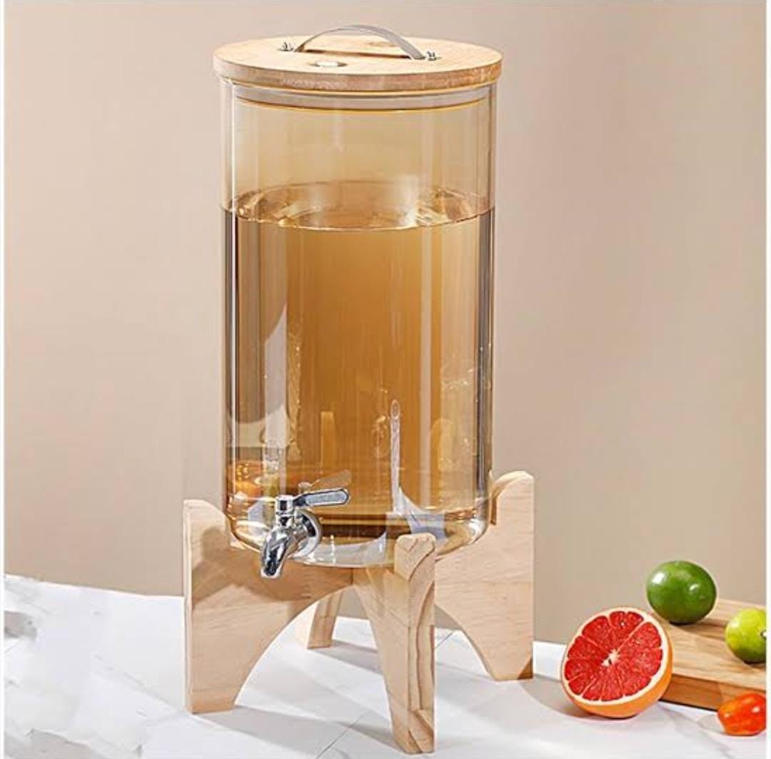 Distributeur en verre de 3,6 L avec support en bambou