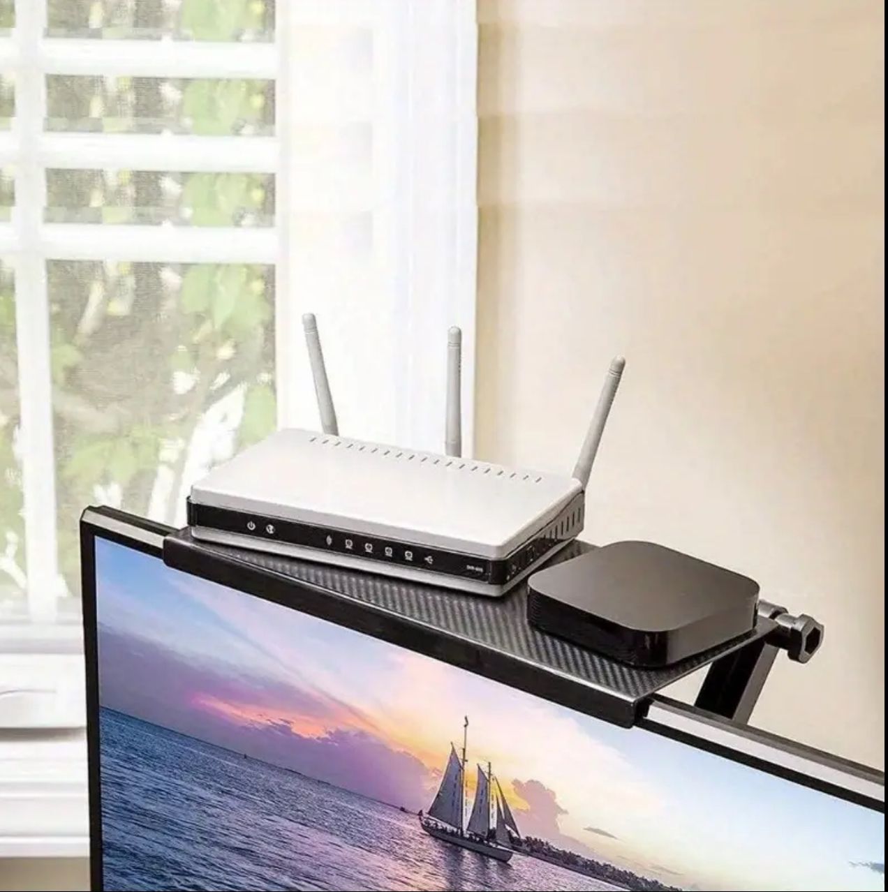 Étagère de rangement réglable pour écran/téléviseur/support supérieur pour écran