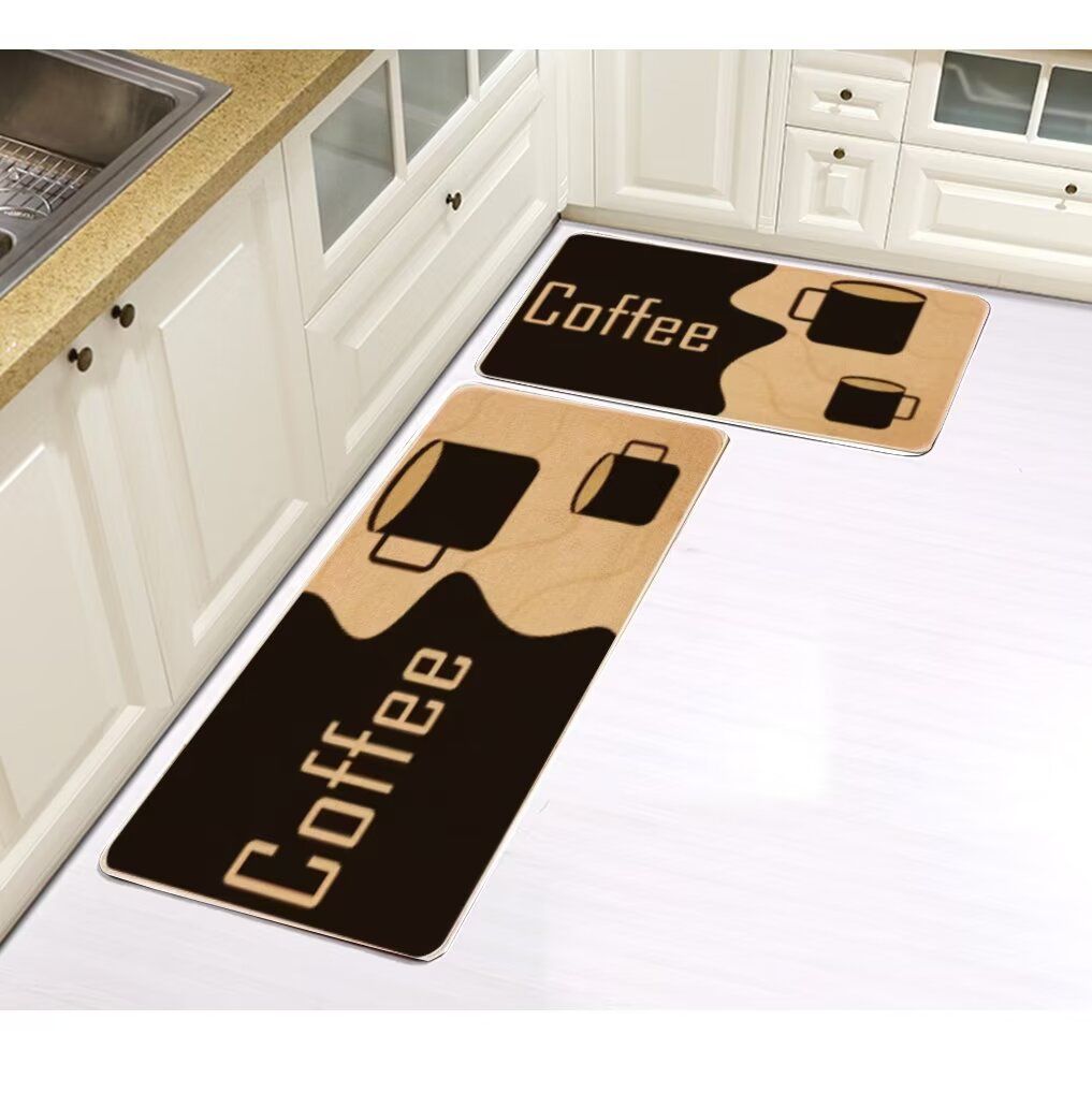 Tapis de cuisine 2Pc avec fond en caoutchouc