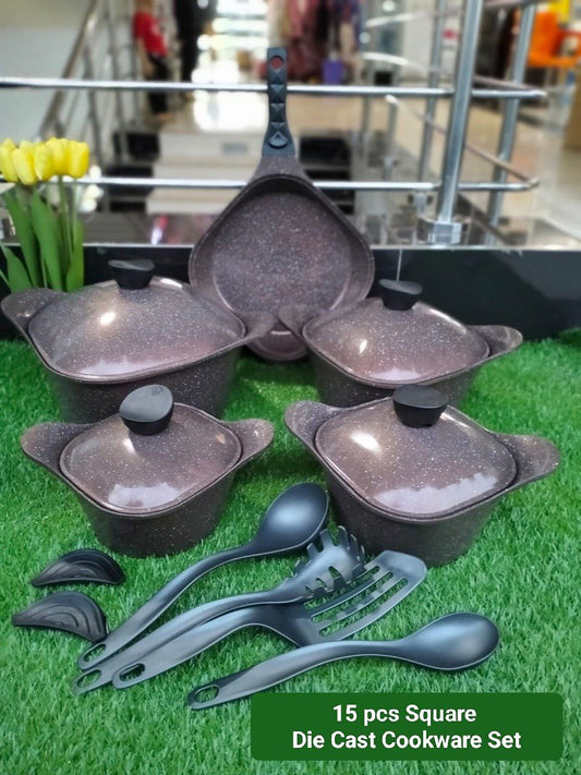 15 pcs Ensemble de cuisine en fonte carré lourd 11999