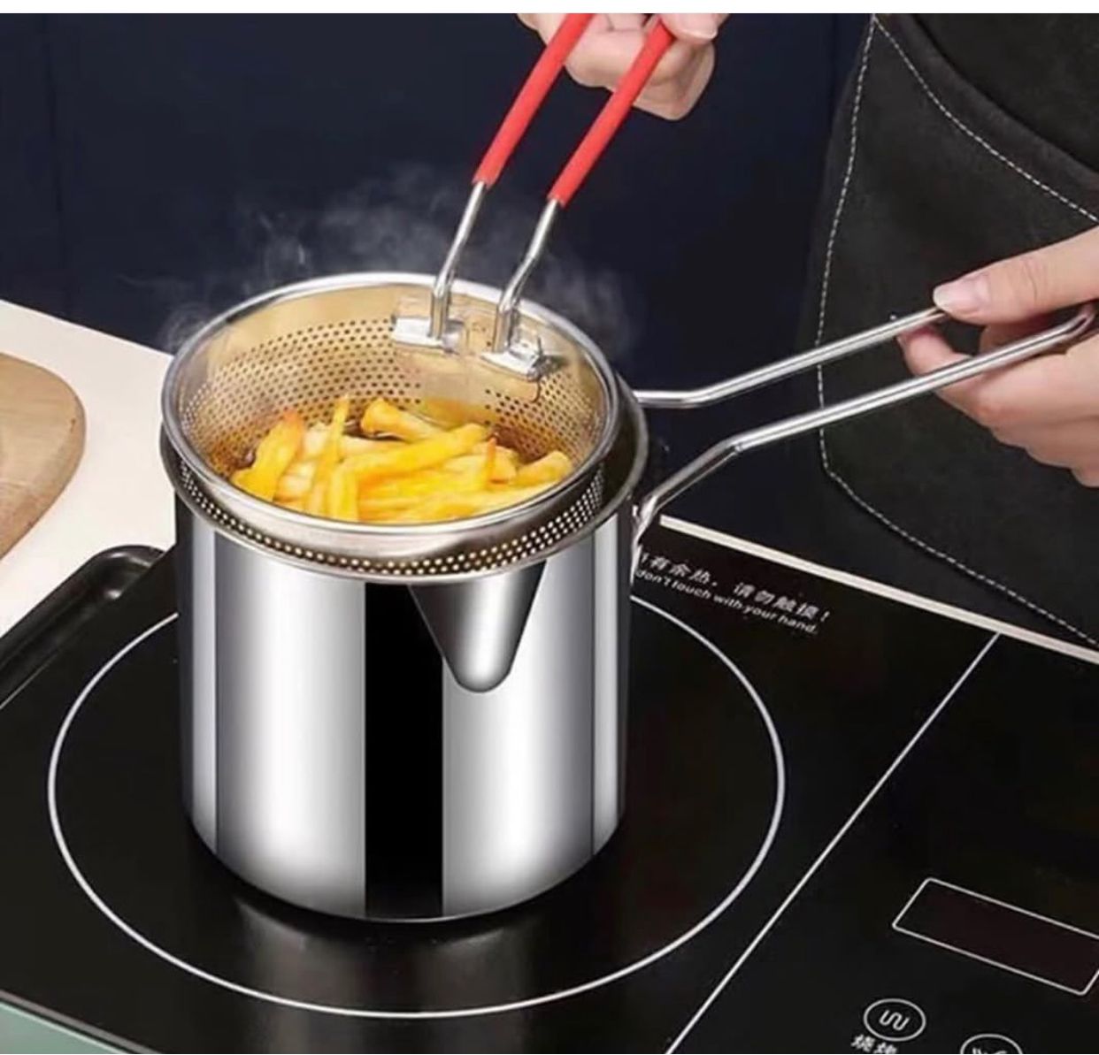 6 en 1 Huile de friture Pot Noir