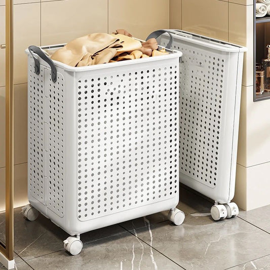 Panier de rangement à linge avec roues