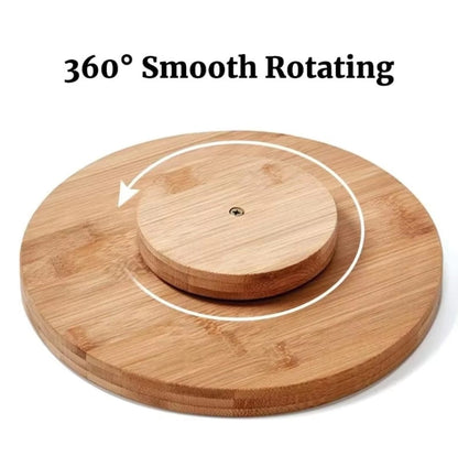 Rack à épices rotatif en bambou à une couche / Lazy Susan