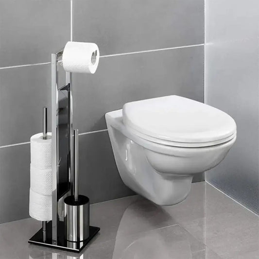 Porte-tissu métallique avec brosse de toilette BlackNov