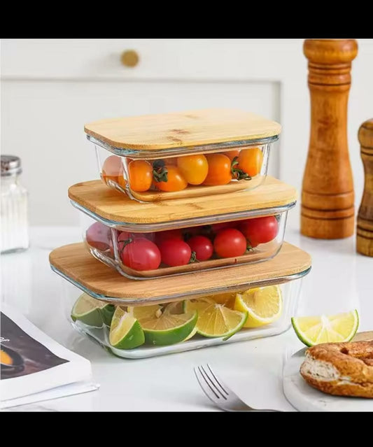 Set de 3 boîtes à lunch en verre