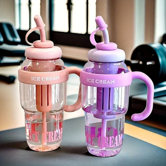 Bouteille d'eau mignonne de 1200 ml avec paille