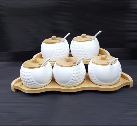 5pcs Récipient à sucre en céramique