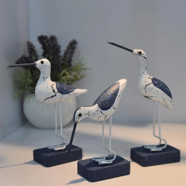 décor d'oiseaux de mouette en bois 3 pièces