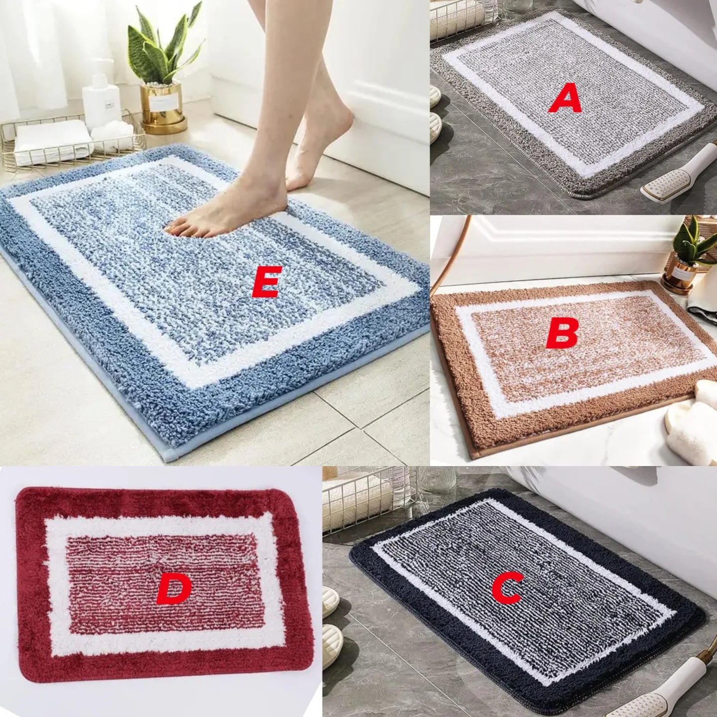 Grand tapis de bain en velours absorbant