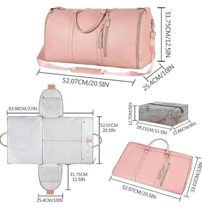 Grand Capacité Sac à Vêtements de Transport Sac Duffle en Cuir PU