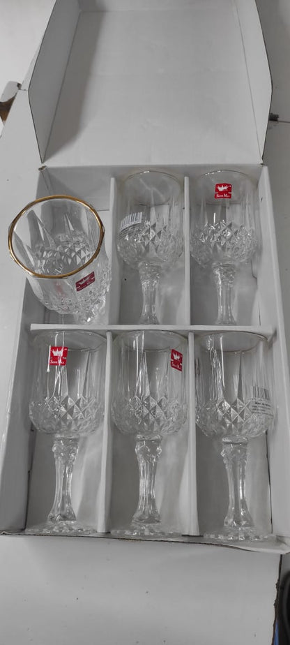 6Pc Verres à Vin en Cristal