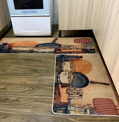Tapis de cuisine 2 en 1 en caoutchouc