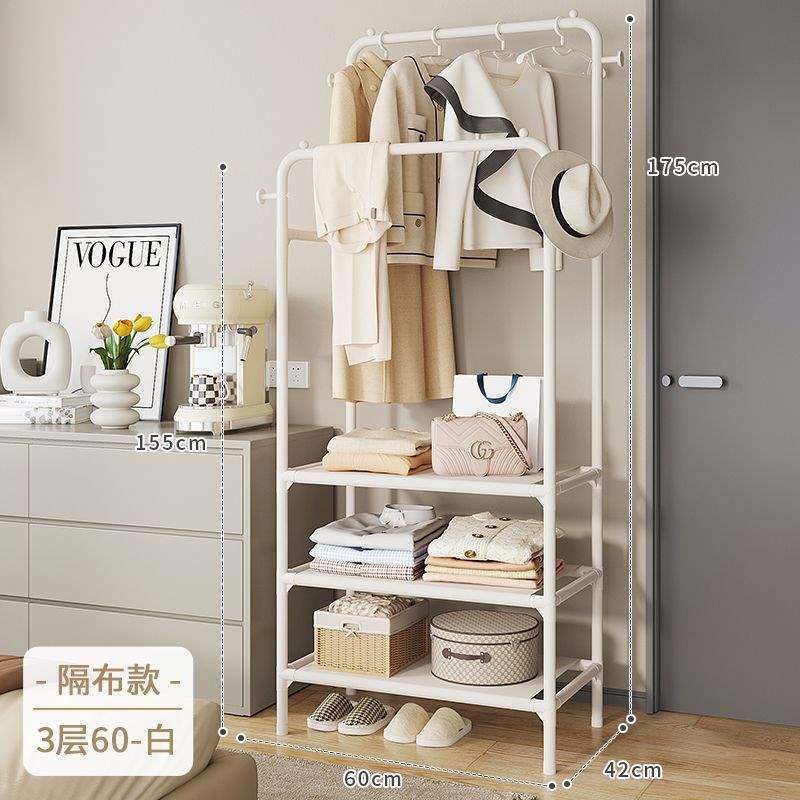 Râtelier à vêtements Double Clothing avec étagère de rangement à 3 niveaux