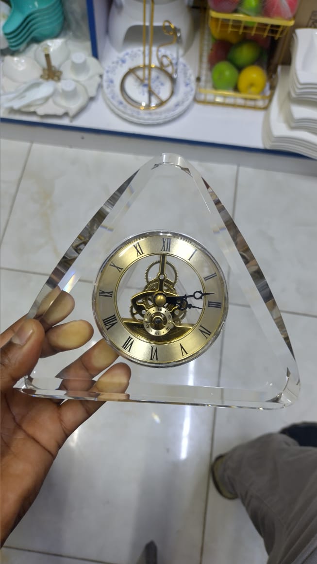 Montre de Bureau en Cristal NoireNov