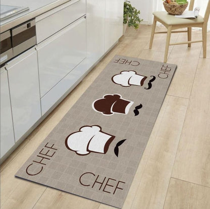 2pcs tapis de cuisine avec dessous en caoutchouc