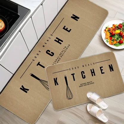 2 pc Tapis de cuisine en caoutchouc
