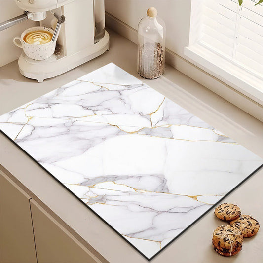 Tapis de Drain de Cuisine en Marbre