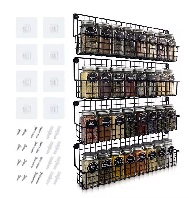 Ensemble de 4 étagères à épices murales