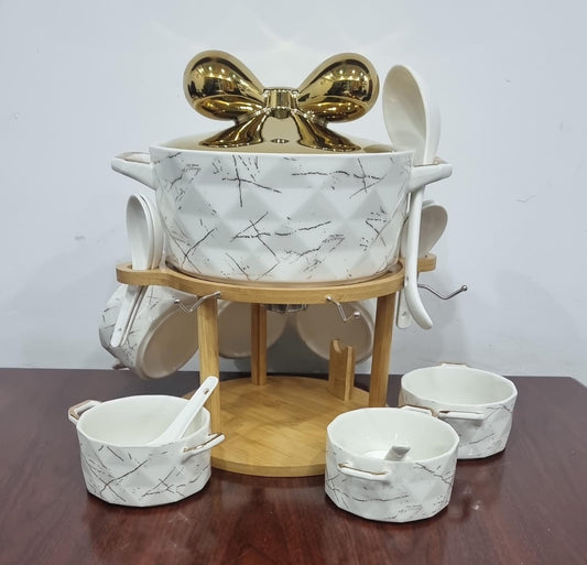Ensemble de 6 bols à soupe en céramique marbrée
