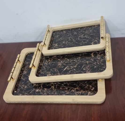 Plateaux de service en bois 3 en 1
