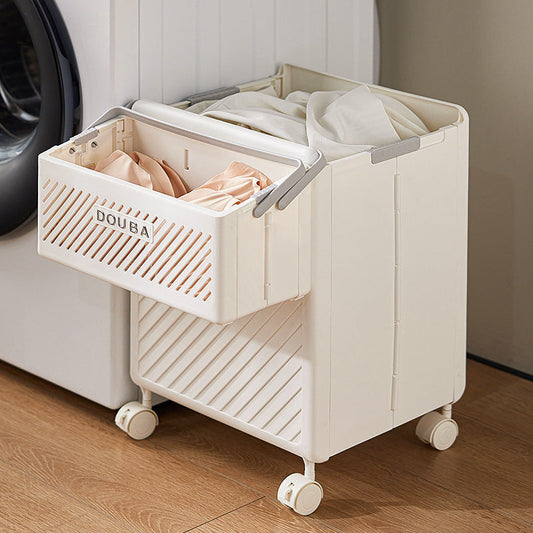 2pcs Panier à linge pliable avec roues