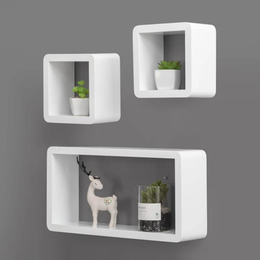 3Pcs étagères flottantes en bois plastique