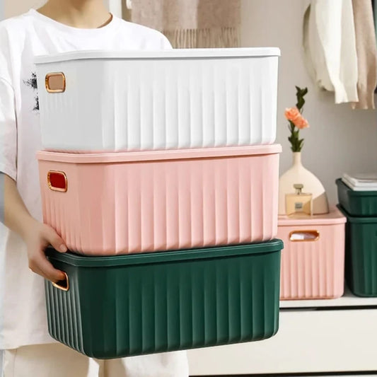 Panier de rangement avec couvercle