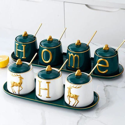 Ensemble de 4 petits plats à sucre/épices de haute qualité