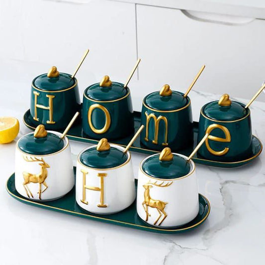 Ensemble de 4 petits plats à sucre/épices de haute qualité