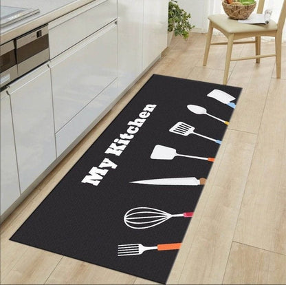 2pcs tapis de cuisine avec dessous en caoutchouc