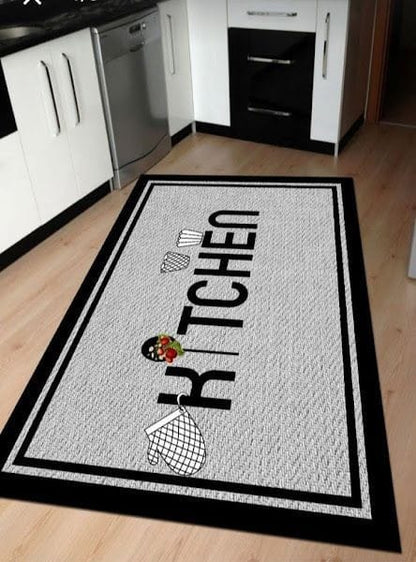 2pcs tapis de cuisine avec dessous en caoutchouc
