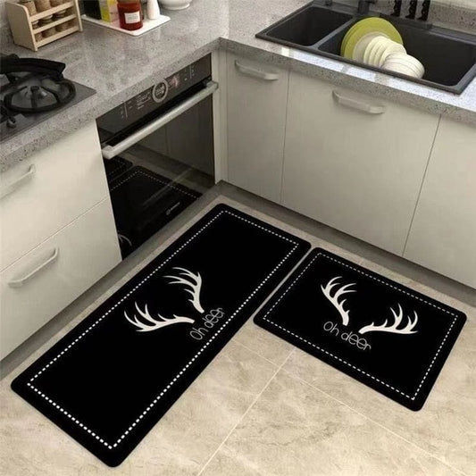 2pcs tapis de cuisine avec dessous en caoutchouc