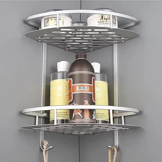 Organisateur de salle de bain métallique d'angle