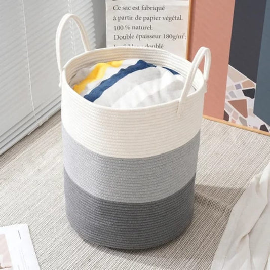 Panier à linge en corde de coton tissé