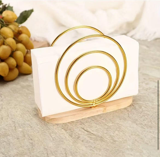 Porte-serviettes avec base en bois