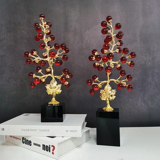 Décor de vigne à raisins en cristal