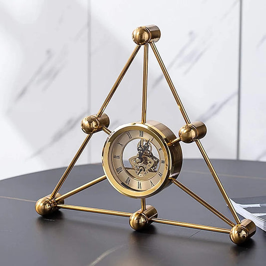 Horloge de bureau en métal décor